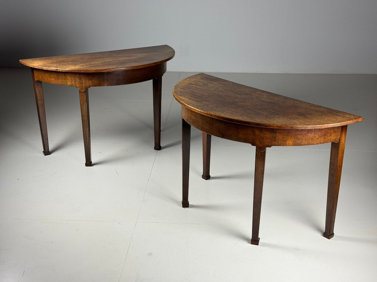 Pair of English Half Moon Side Tables, 19th Century, photo 13