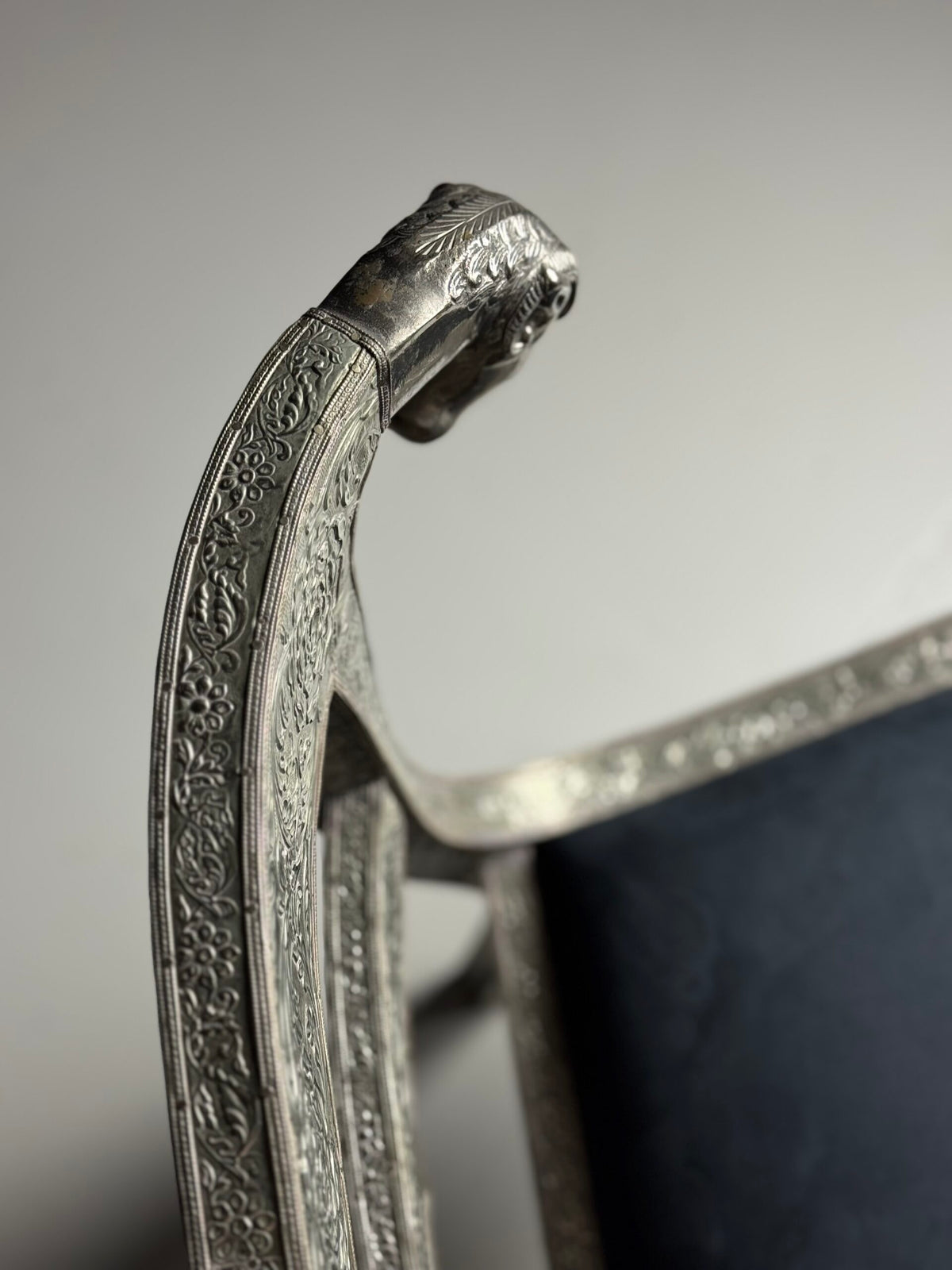 Set of Four Anglo-Indian Dowry Chairs with Tin Cladding, photo 10