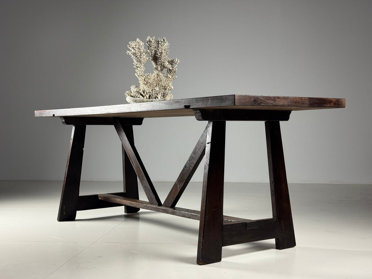 Italian Walnut Refectory Dining Table, Early 20th Century, photo 25