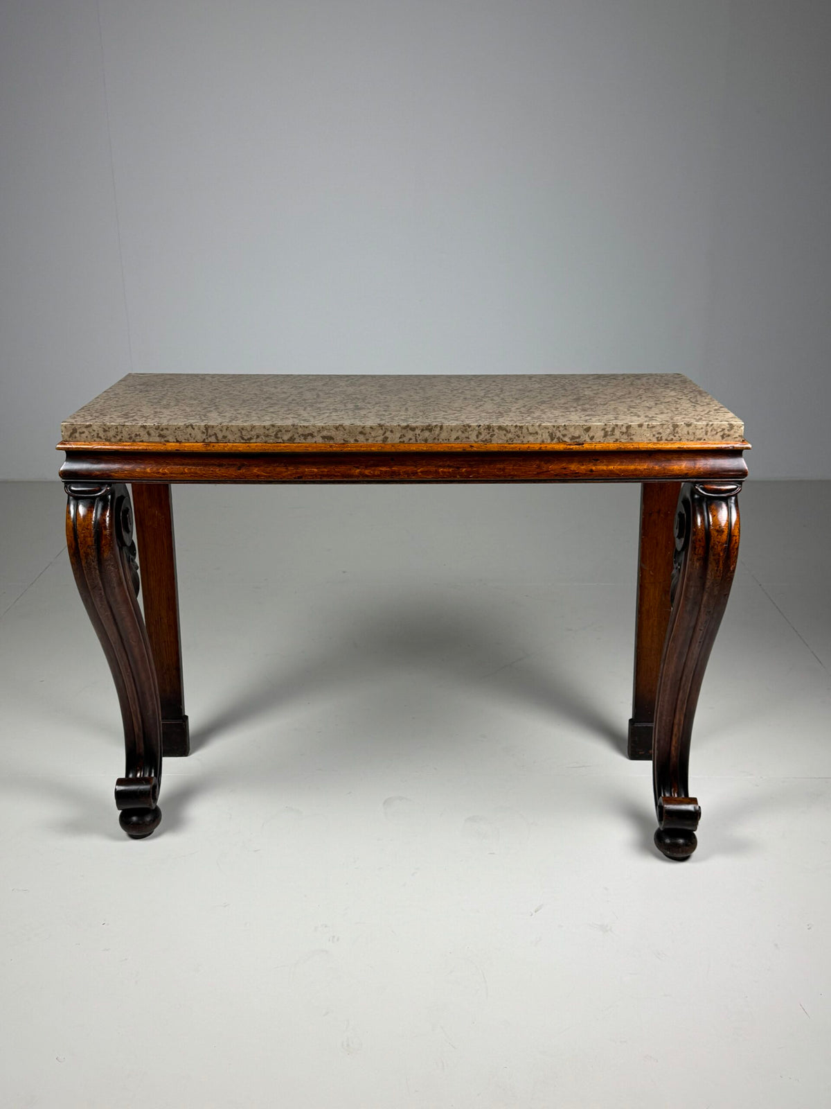 English Mahogany Console Table with Marble Top, 19th Century, photo 17
