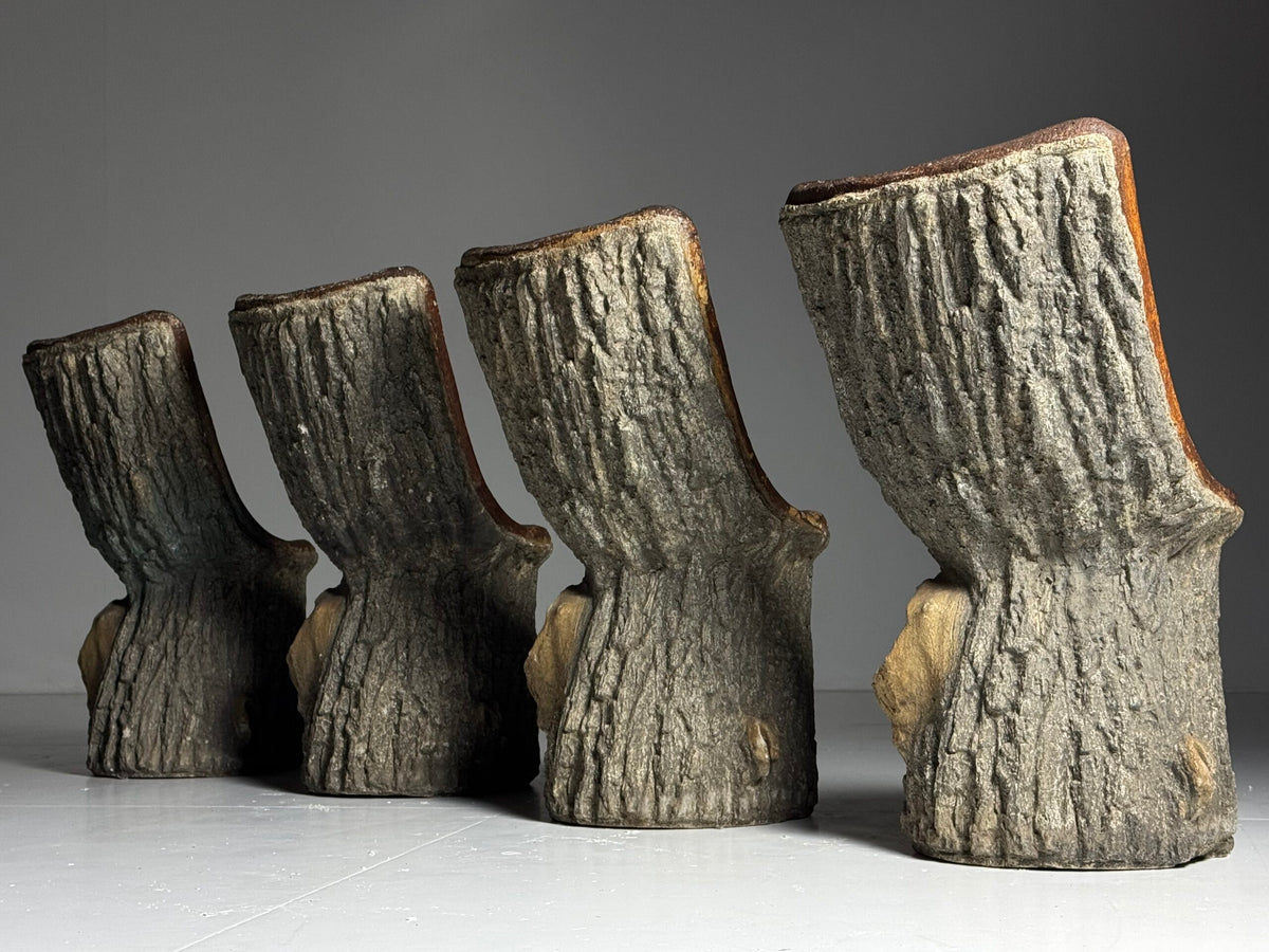 Set of Four Concrete Faux Bois Chairs, France, c. 1960, photo 2