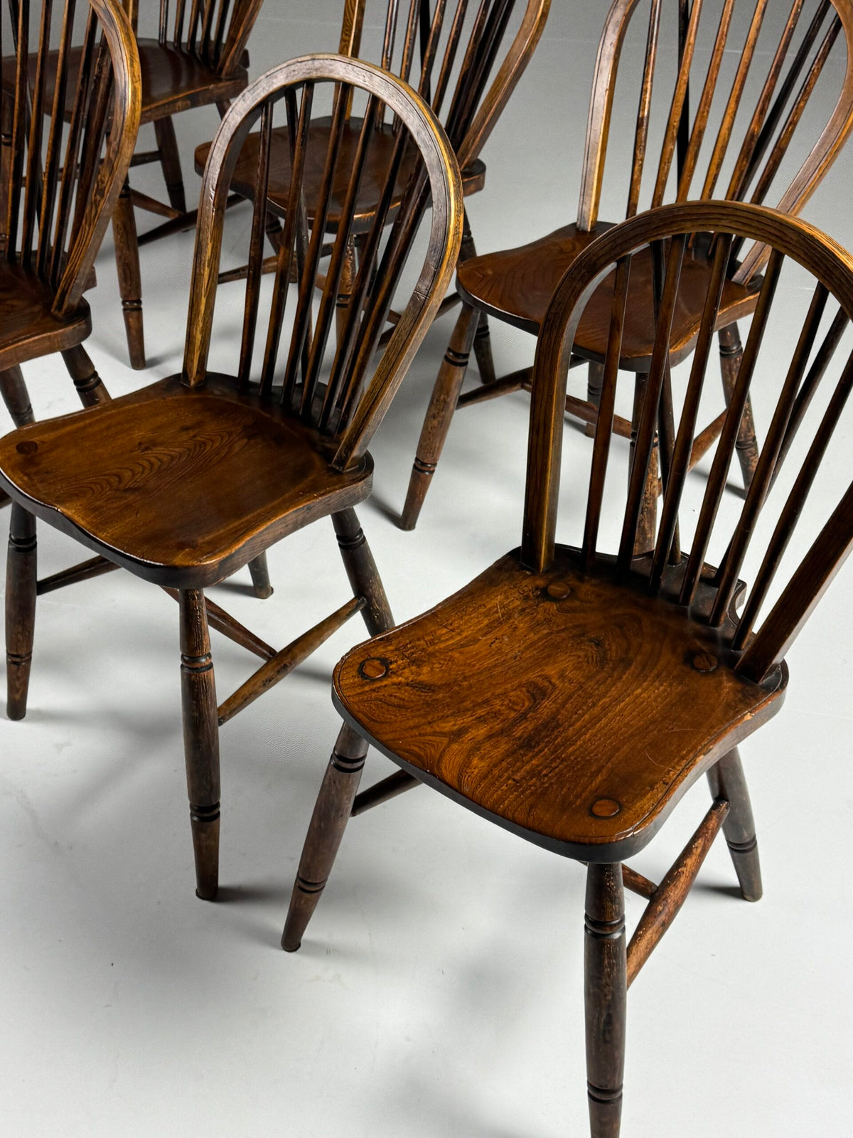 Set of Six English Windsor Spindle Back Chairs, 1935, photo 11
