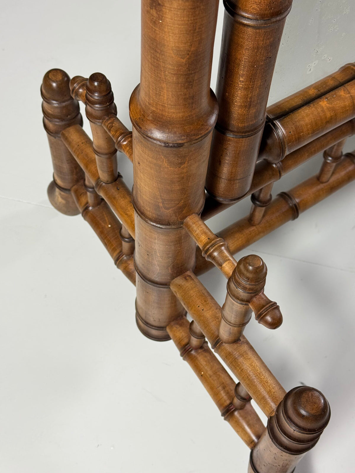 French Faux Bamboo Cheval Mirror, c. 1900, photo 13