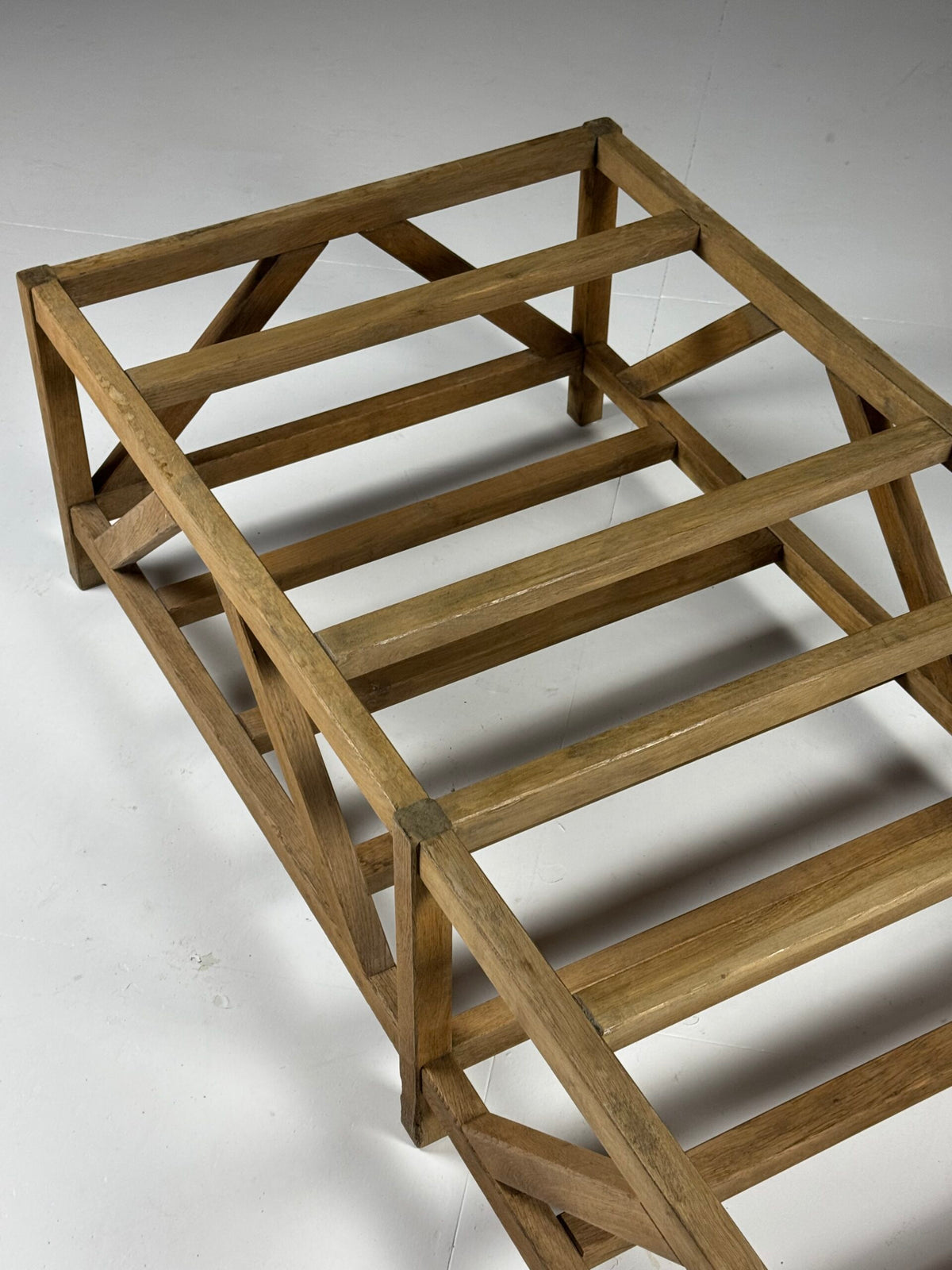 Rustic Coffee Table with Bluestone Top and Oak Base, Belgium, photo 22