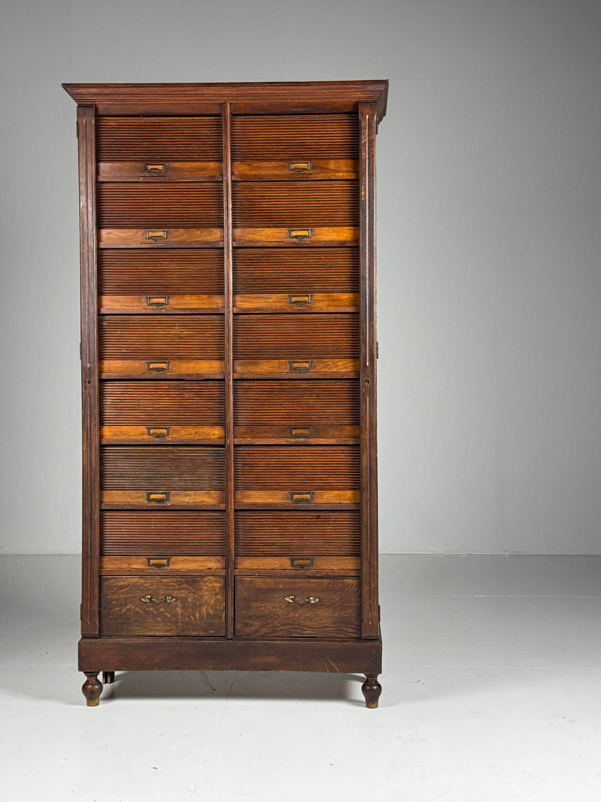 Belgian Oak Roll-Front Filing Cabinet, Early 20th Century, photo 24