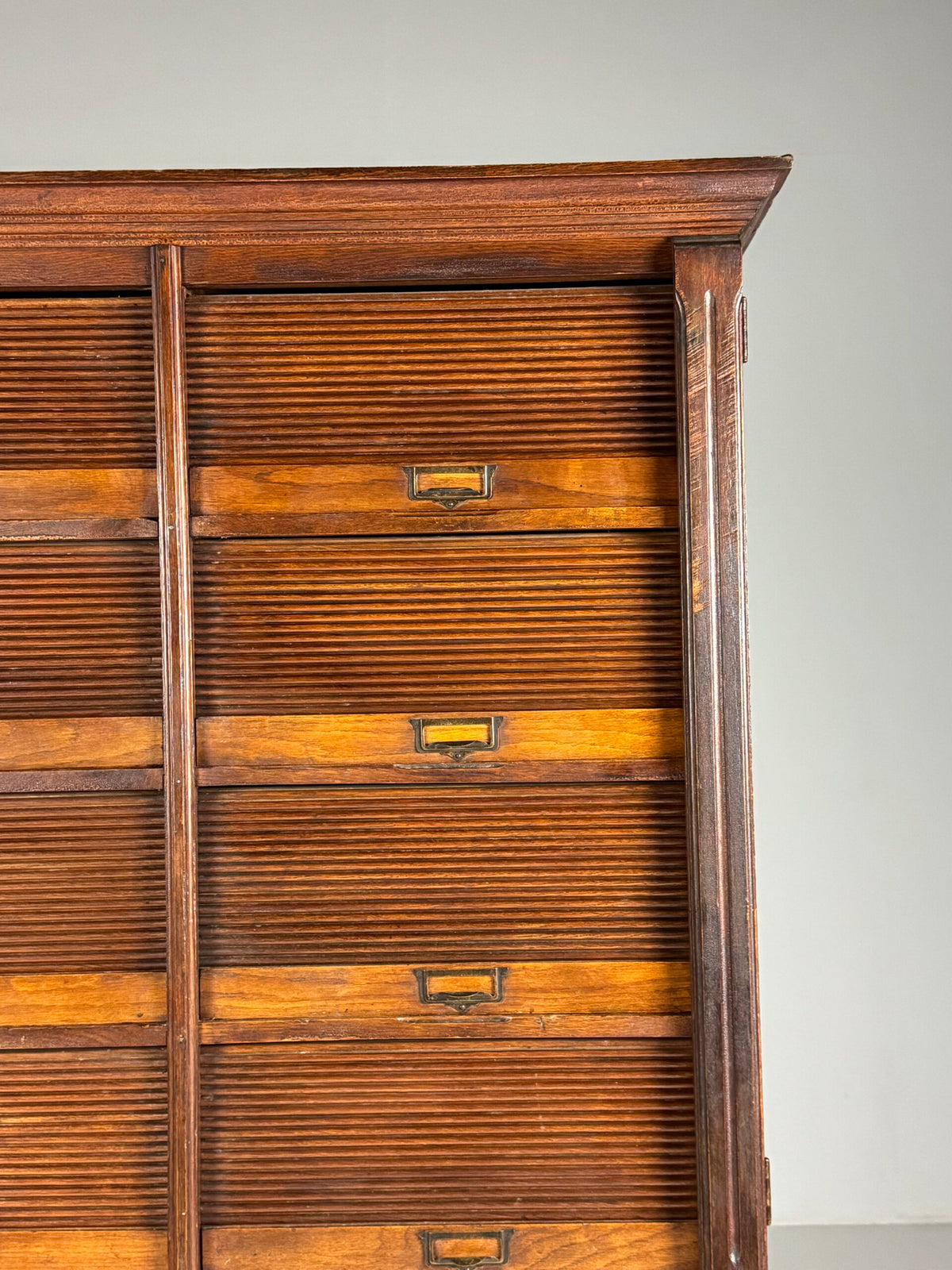 Belgian Oak Roll-Front Filing Cabinet, Early 20th Century, photo 23