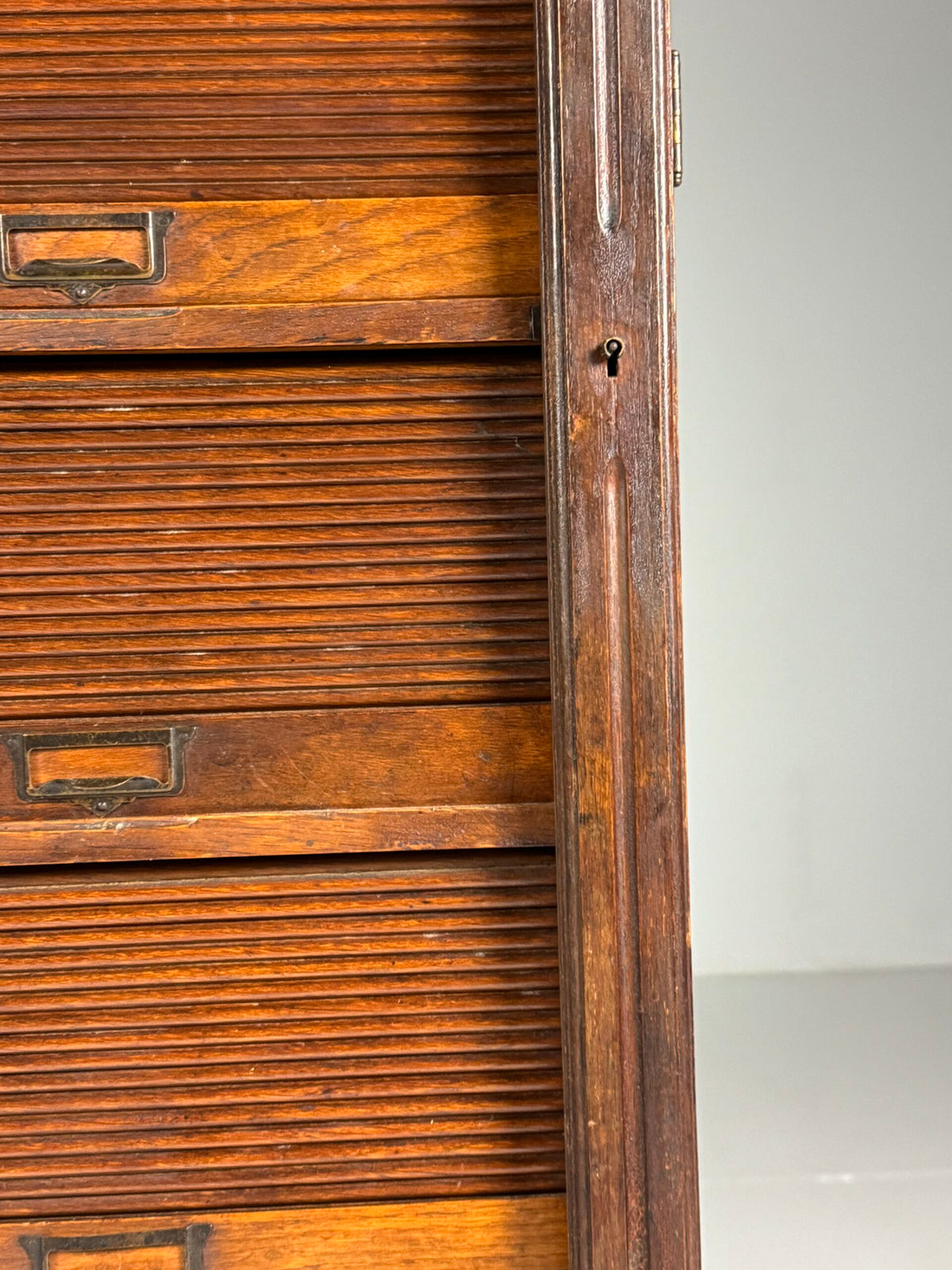 Belgian Oak Roll-Front Filing Cabinet, Early 20th Century, photo 17