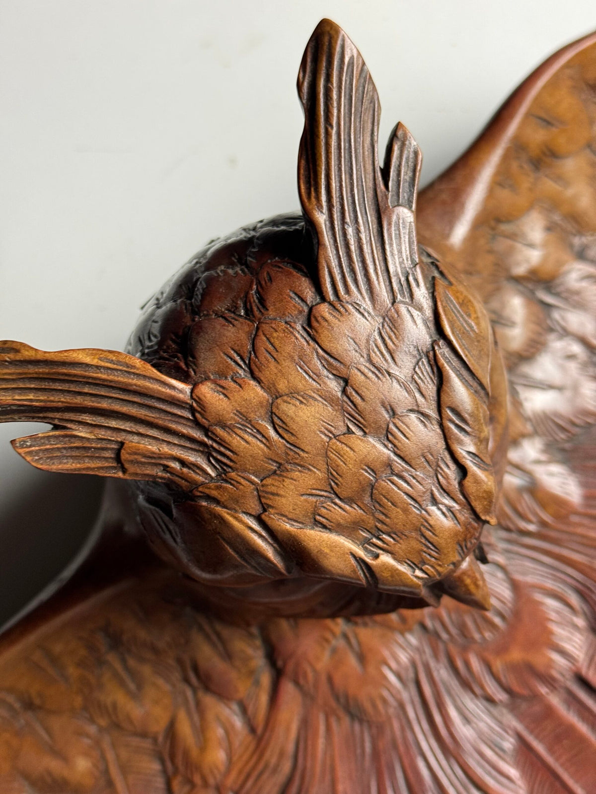 Black Forest Owl Inkwell, Carved Linden Wood, 1918, photo 21