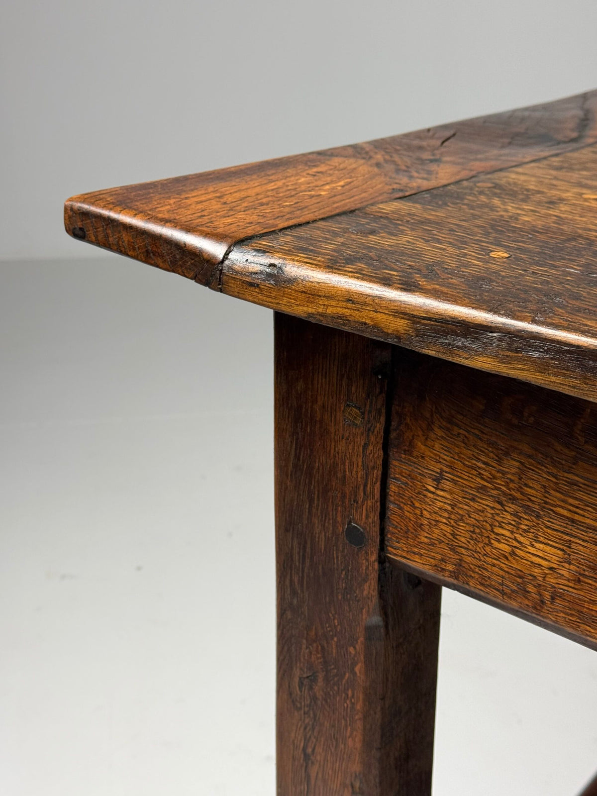 French Antique Oak Farmhouse Table with Two Plank Top, 18th Century, photo 19