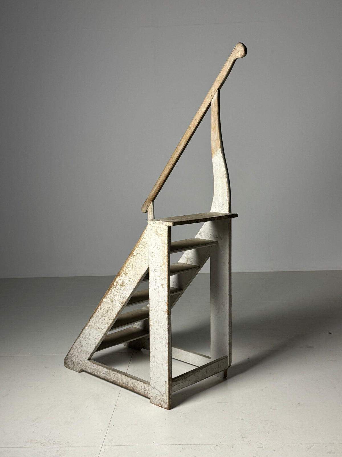 French Library Steps in Original Grey Paint, Early 20th Century, photo 6