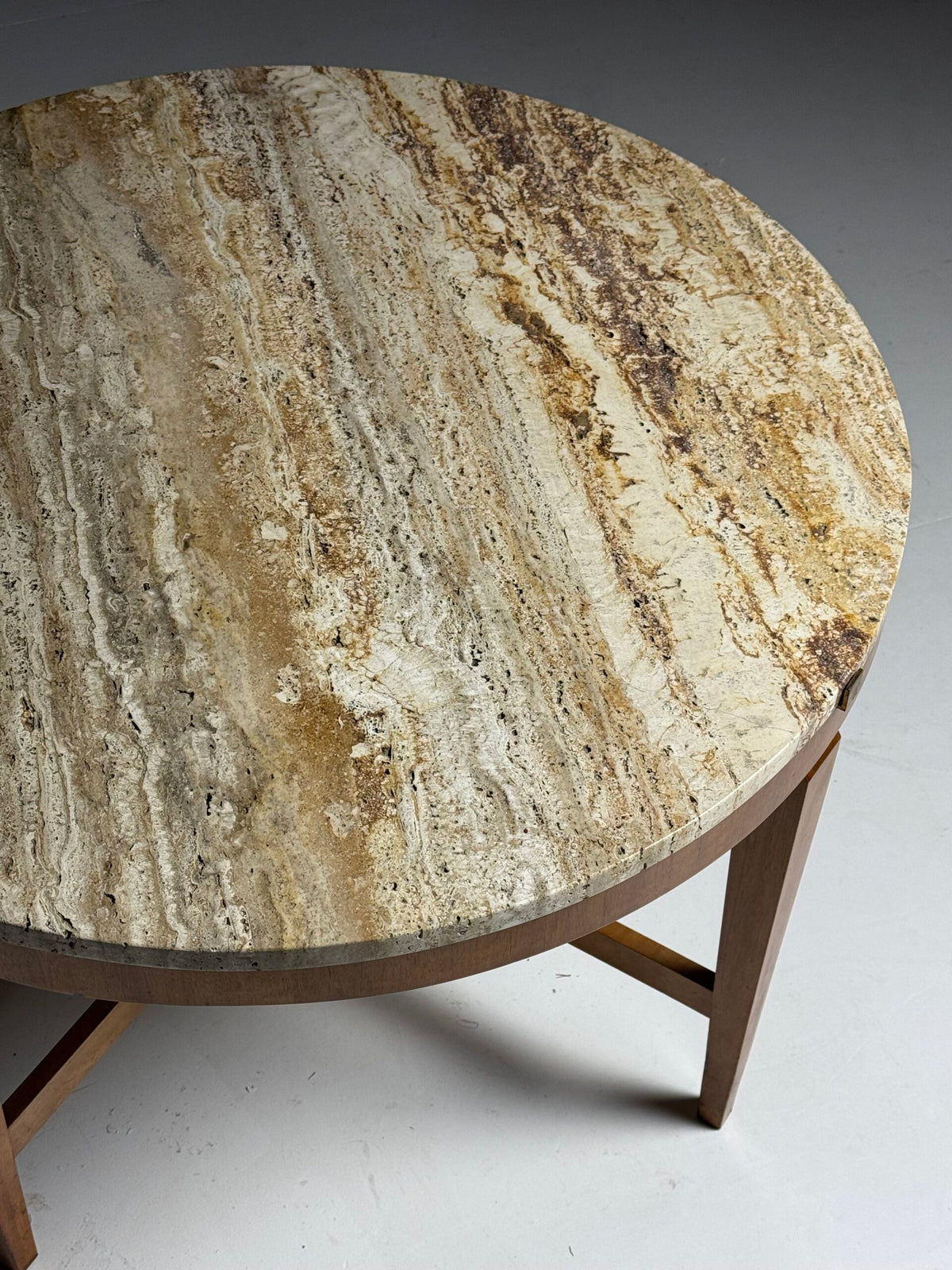 Vintage Travertine Top Coffee Table, Belgium, photo 14
