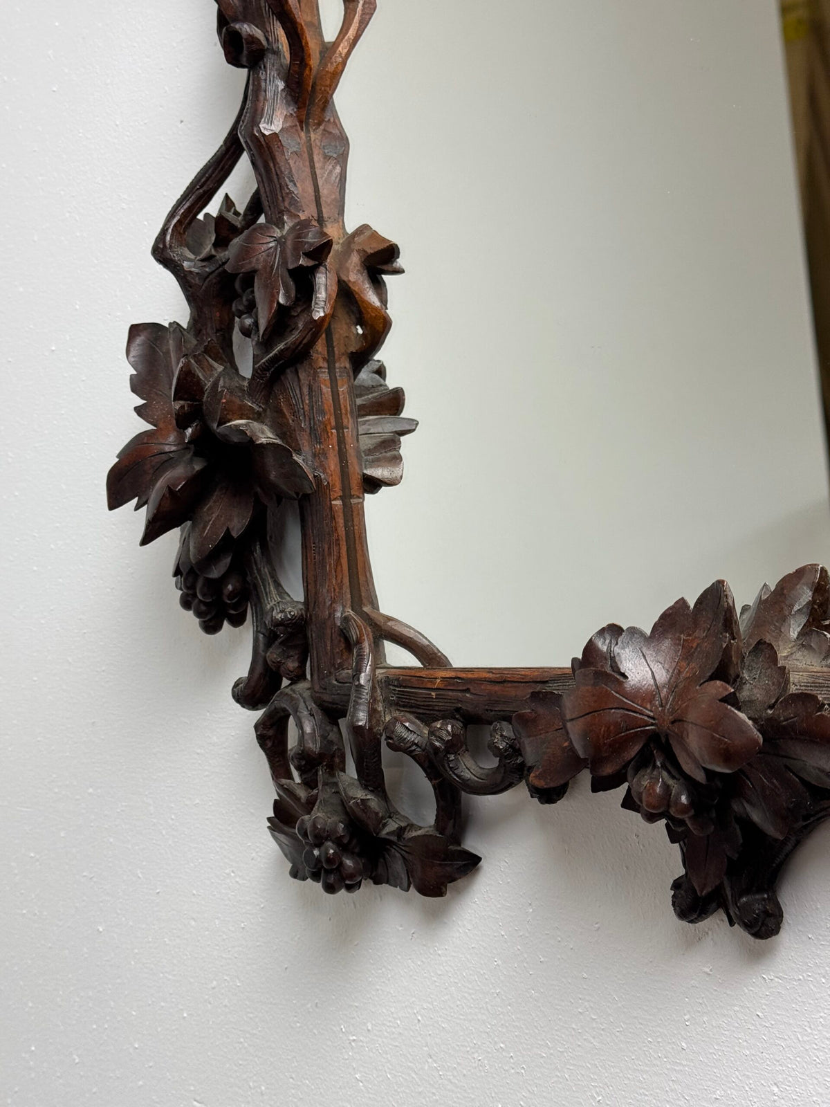 Hand Carved Black Forest Mirror, Germany c. 1900, photo 9