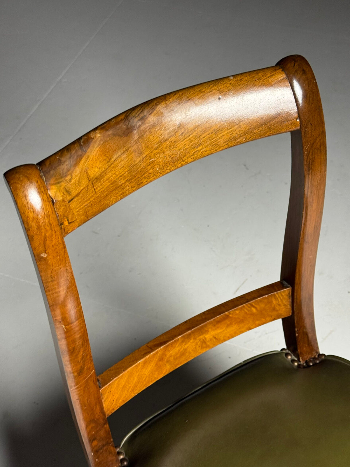 Set of Five French Dining Chairs with Green Leather Seats, photo 12