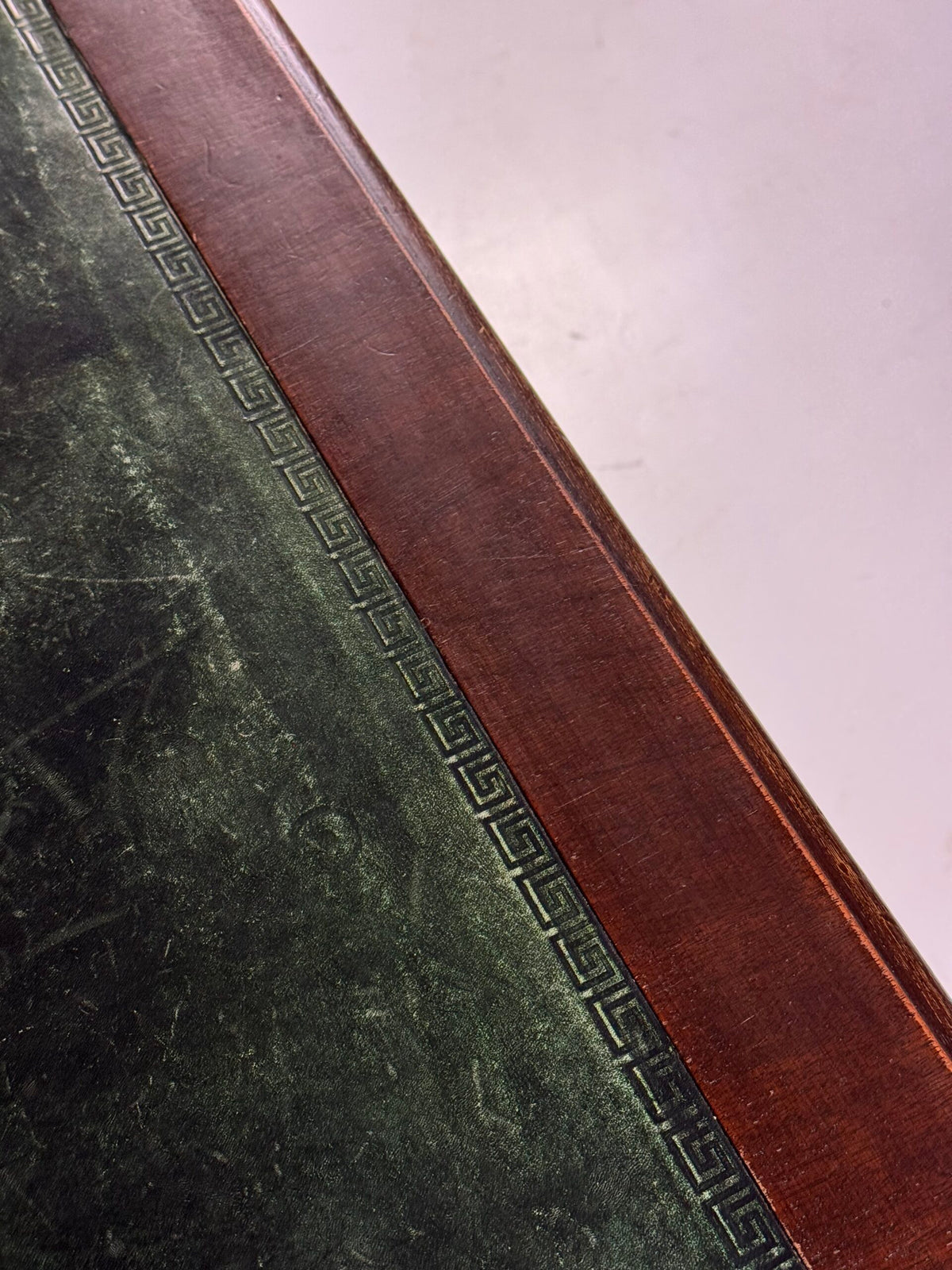 English Partner Desk with Green Leather Top, Mid 20th Century, photo 9