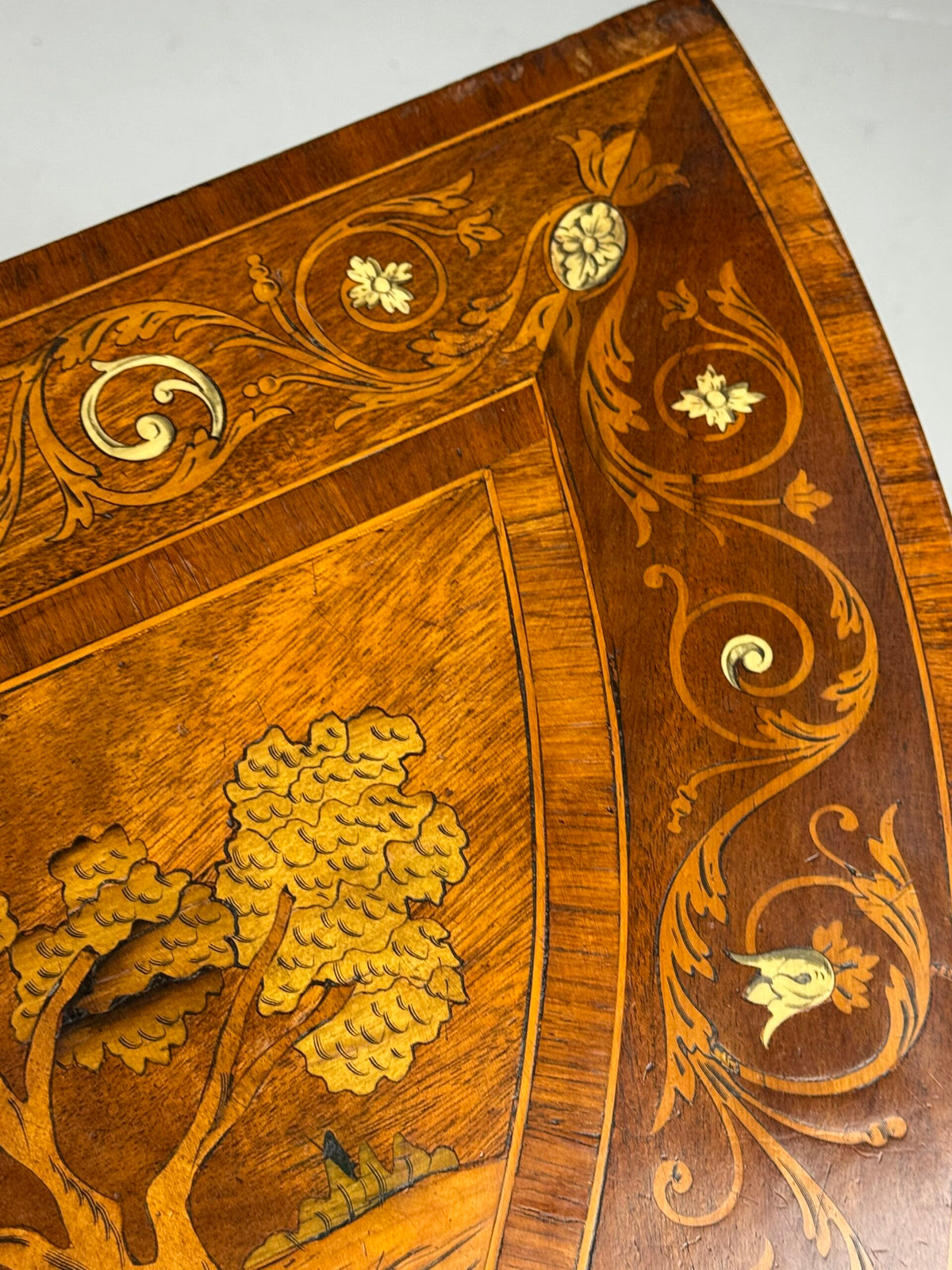 Pair of Italian Demi Lune Tables Inlaid with Bone, 19th Century, photo 7