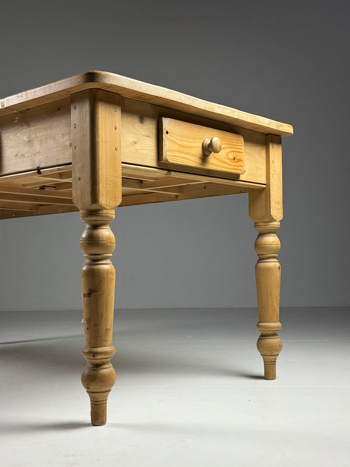 Rustic Solid Pine Dining Table with Six Drawers, 190 cm, photo 3