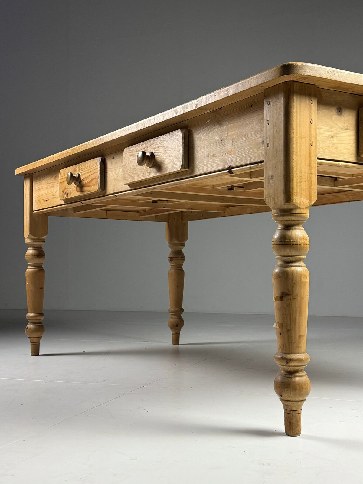 Rustic Solid Pine Dining Table with Six Drawers, 190 cm, photo 4