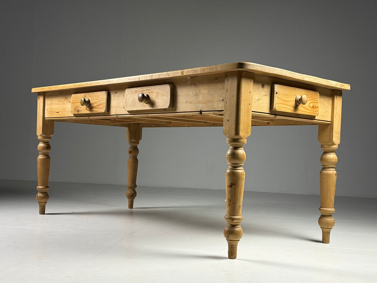Rustic Solid Pine Dining Table with Six Drawers, 190 cm, photo 8