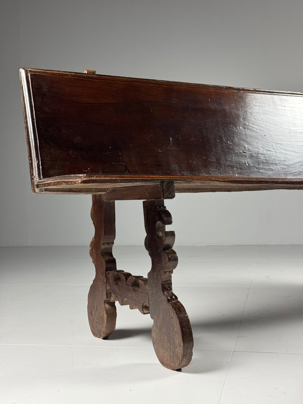 Spanish Solid Walnut Bench, 18th Century, photo 7
