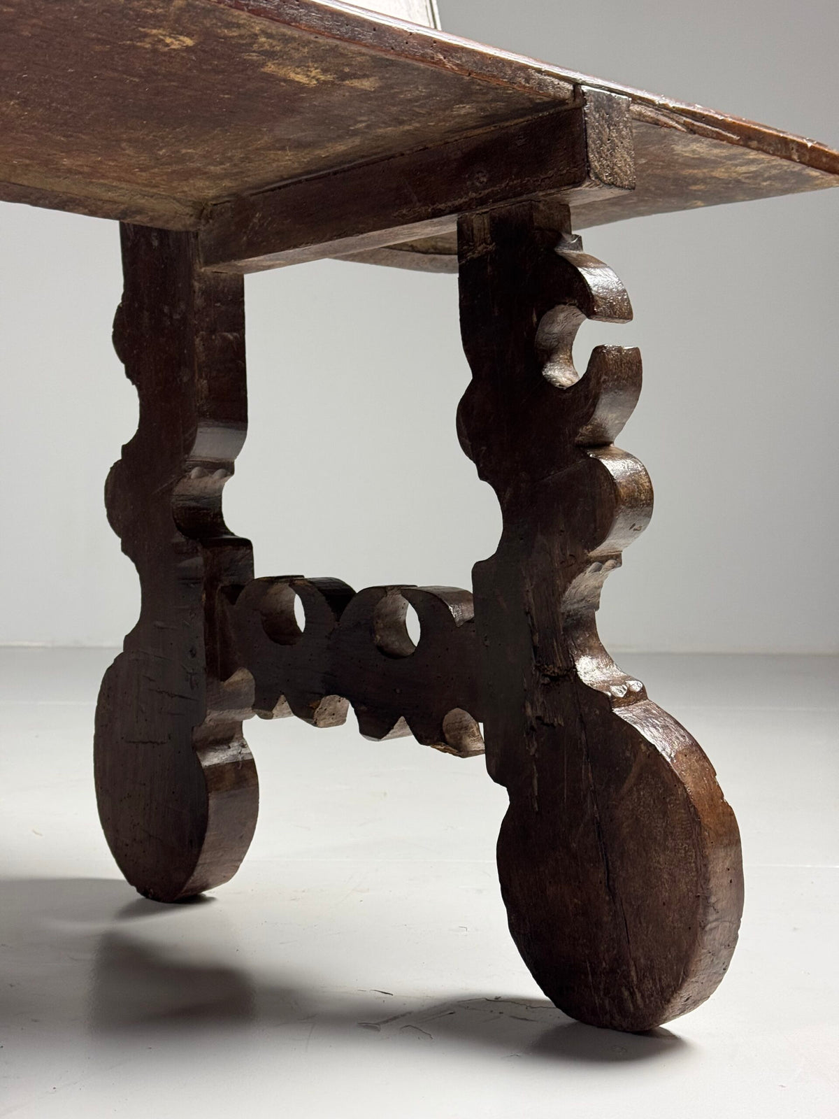 Spanish Solid Walnut Bench, 18th Century, photo 13