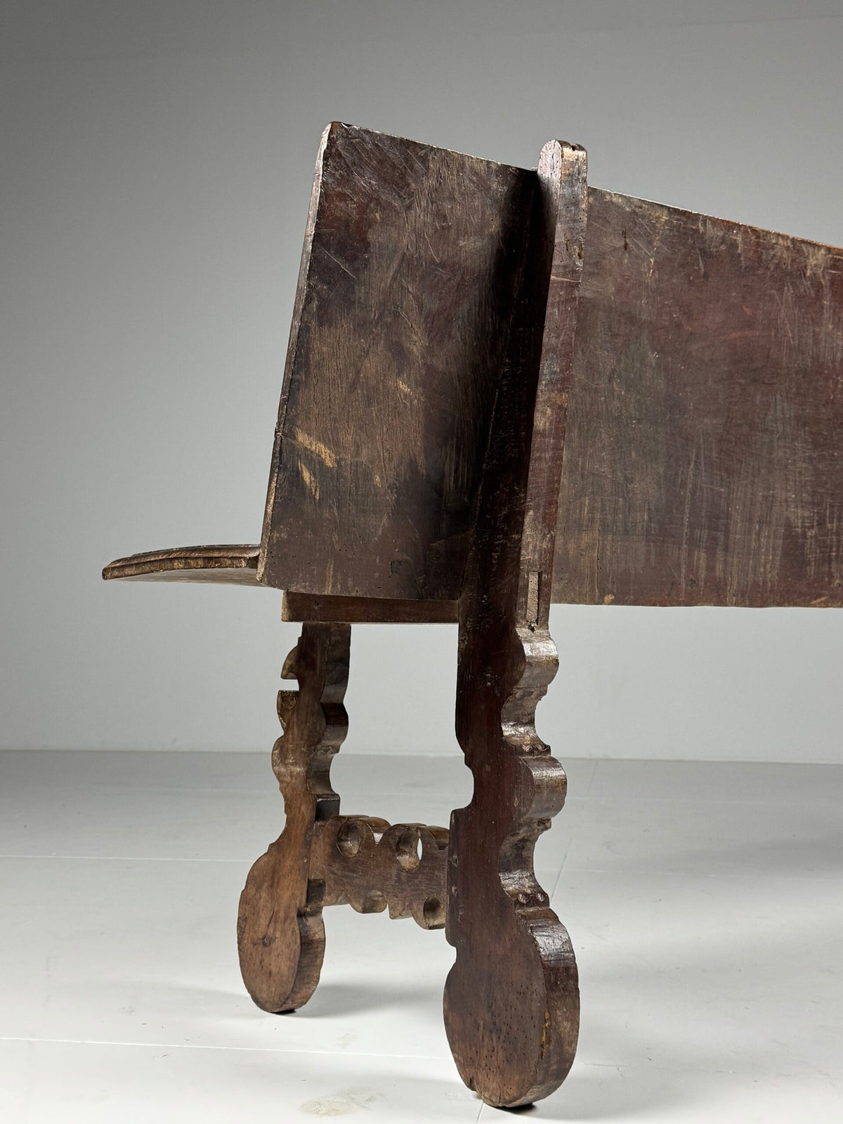 Spanish Solid Walnut Bench, 18th Century, photo 16