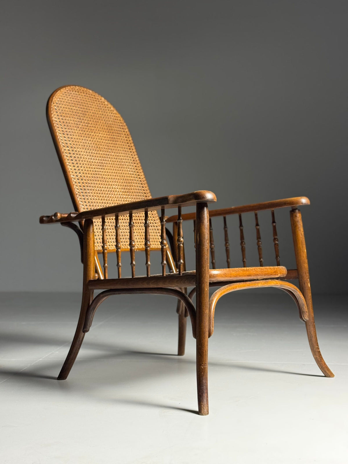 Thonet Style Bentwood Armchair with Cane Seat, 20th Century, photo 6