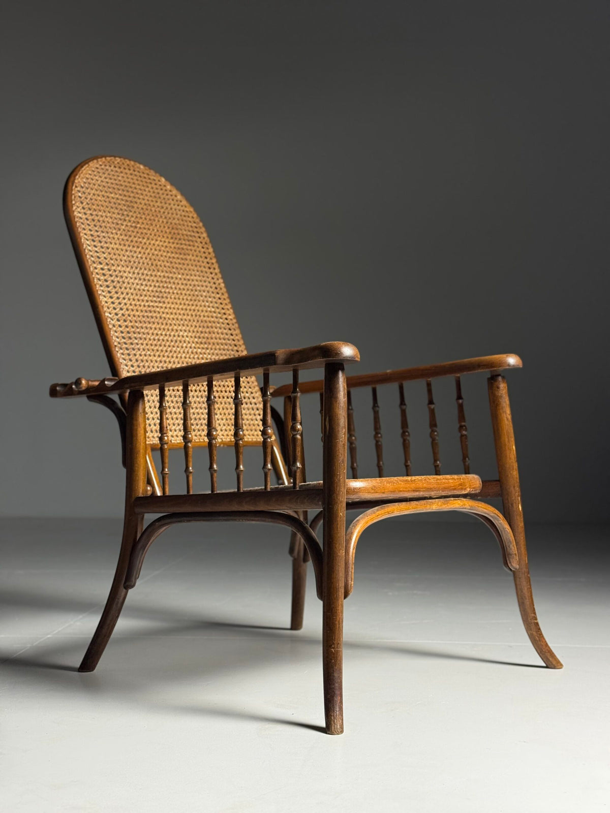 Thonet Style Bentwood Armchair with Cane Seat, 20th Century, photo 1