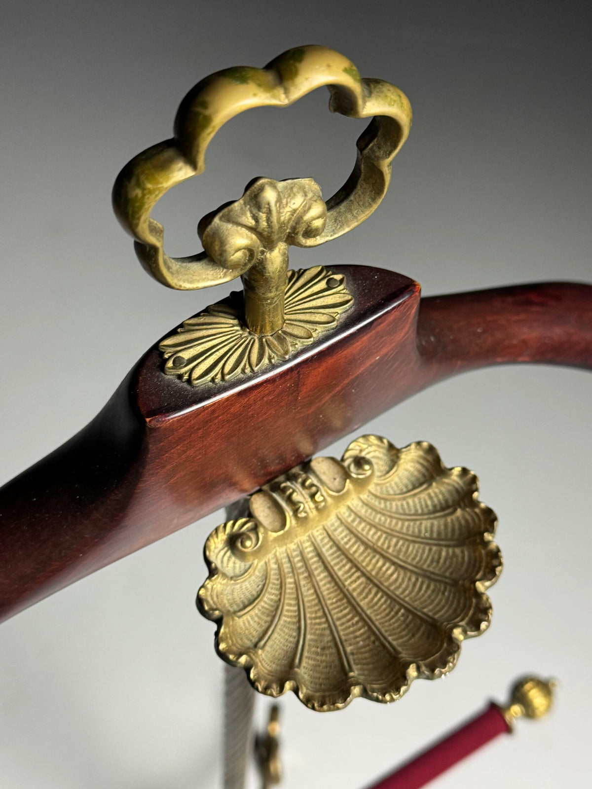 French Brass and Mahogany Clothes Valet on Wheels, Mid 20th Century, photo 4
