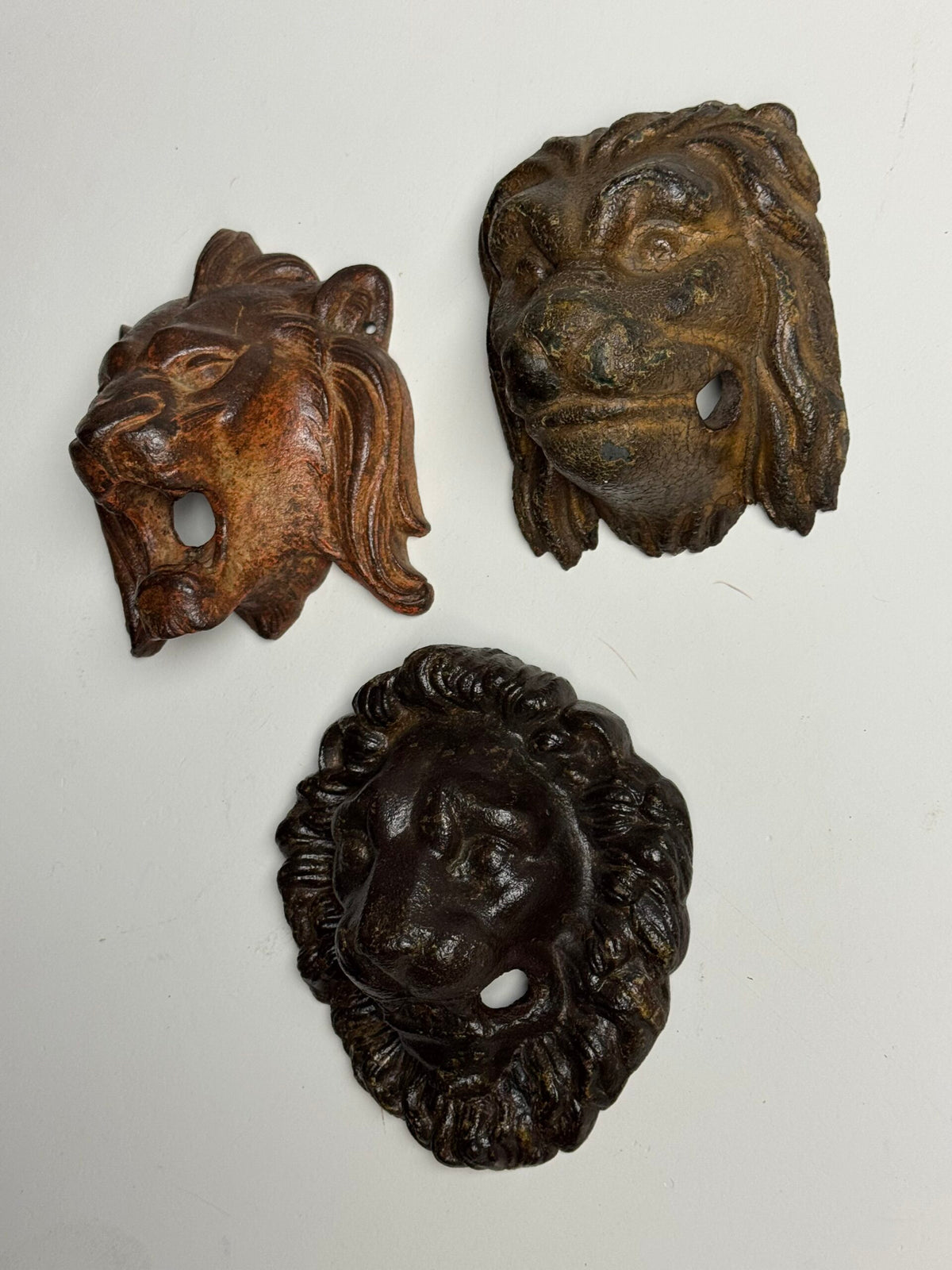 Set of Three Cast Iron Lion Heads, France, 19th Century, photo 9