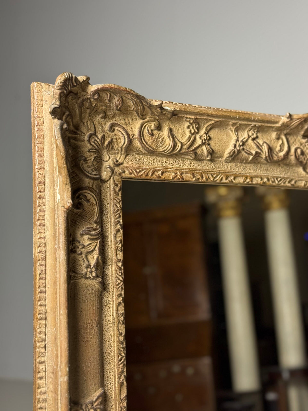 Large Classic Dutch Mirror, Mid 20th Century Frame, photo 13