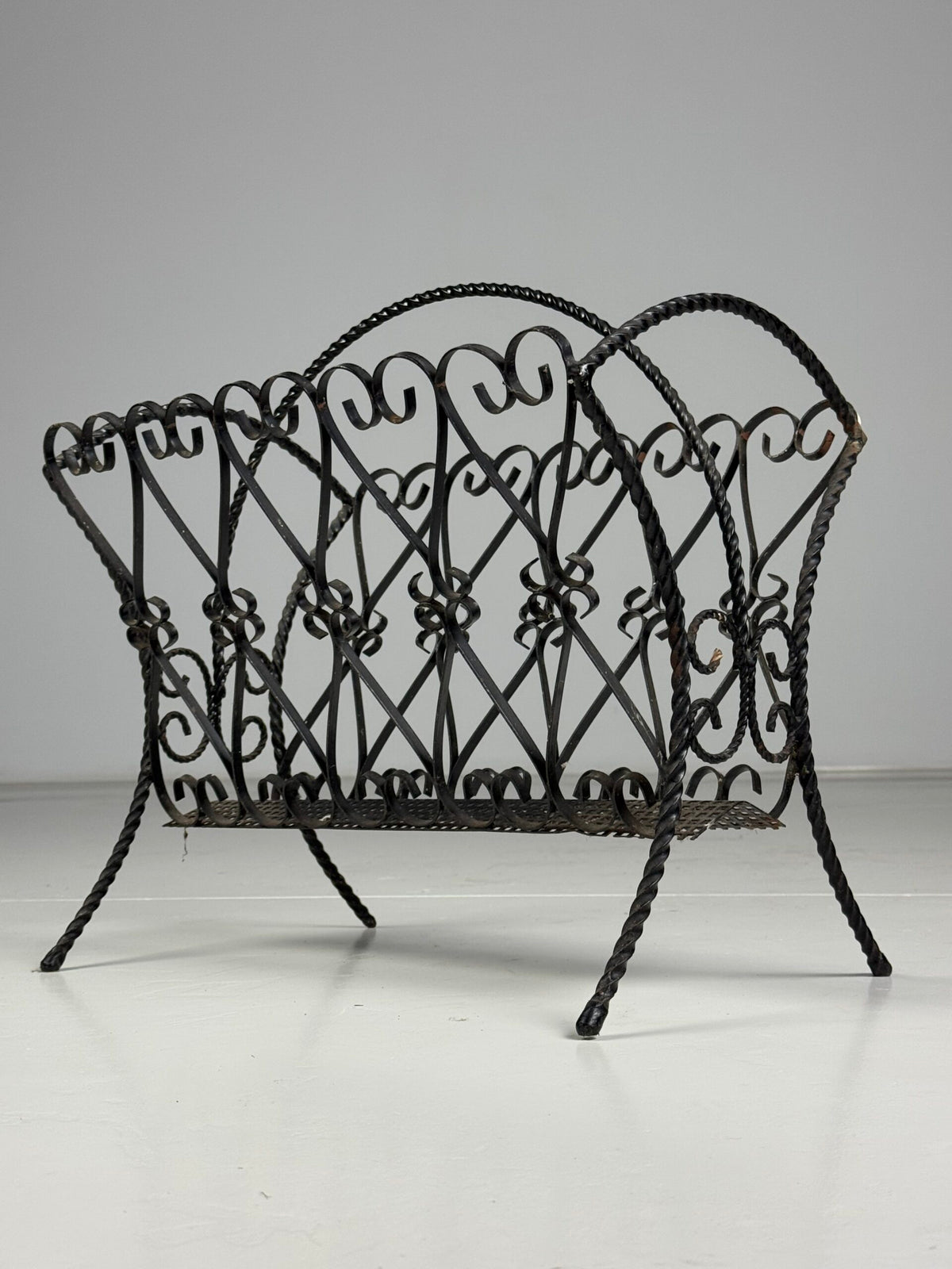 Wrought Iron Magazine Rack, Mid 20th Century, photo 3
