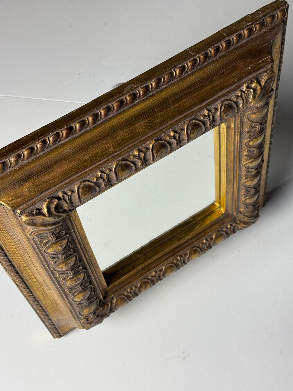 Vintage Square Gold Coloured Mirror, Mid 20th Century, photo 13
