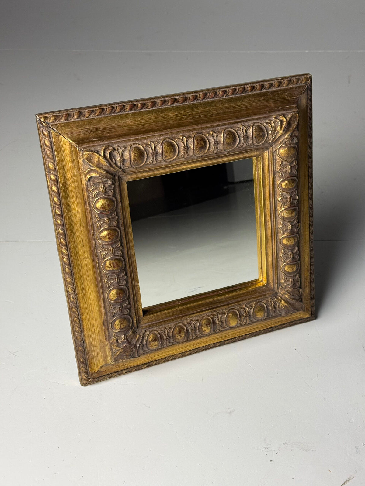 Vintage Square Gold Coloured Mirror, Mid 20th Century, photo 11