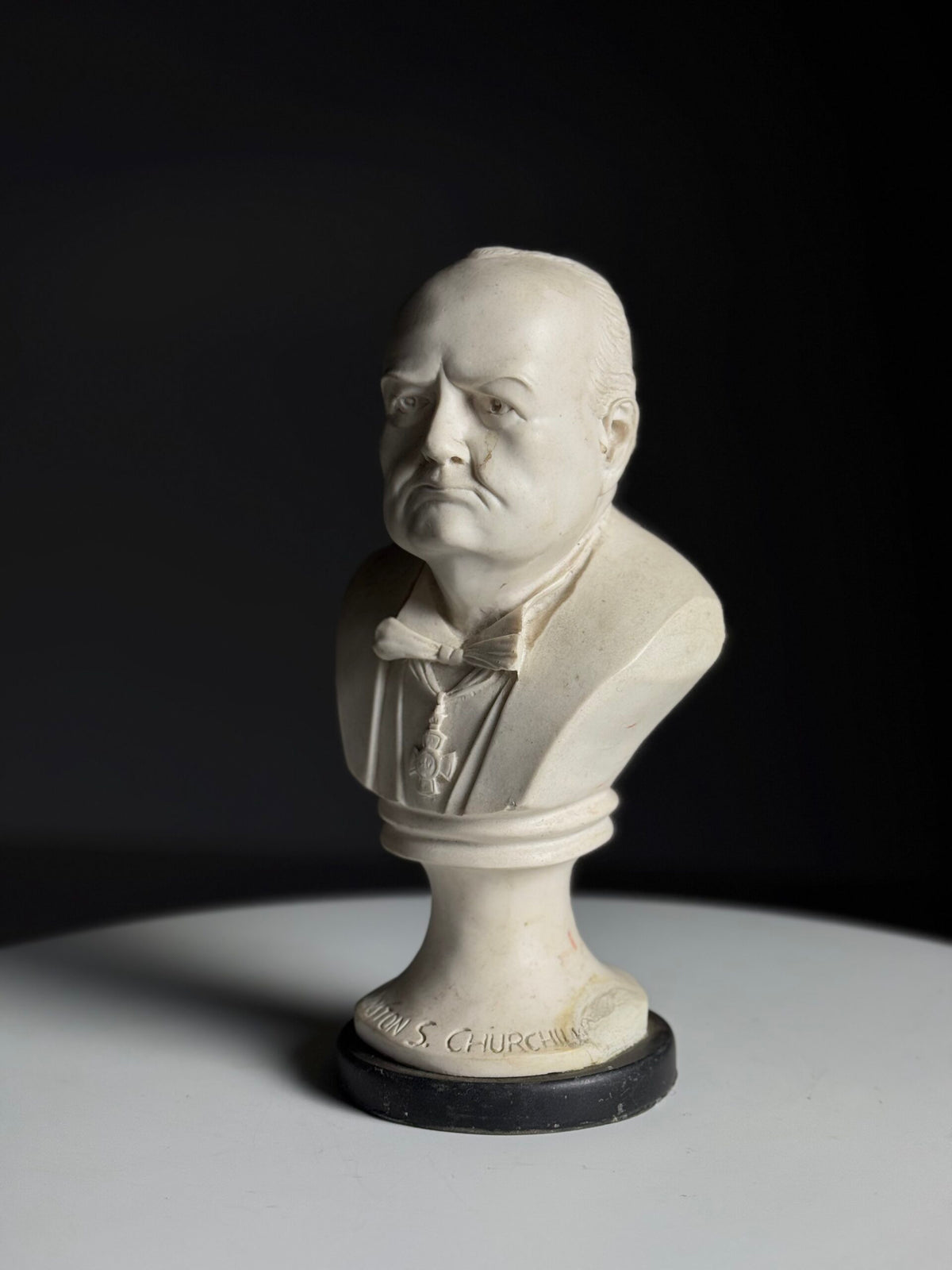 Cast Marble Bust of Winston Churchill, Mid 20th Century, photo 1