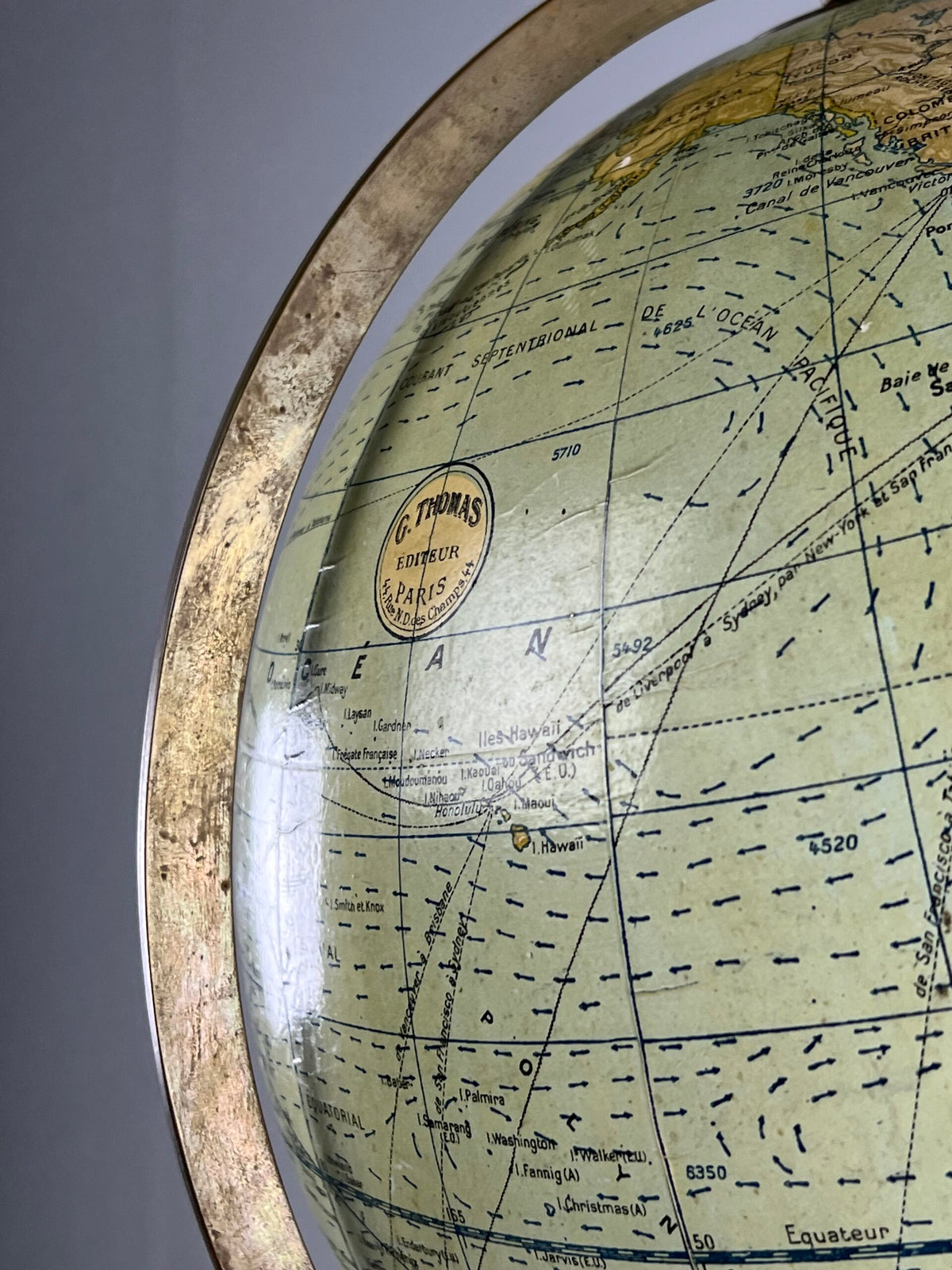 French Terrestrial Globe by G. Thomas, Paris, c. 1900, photo 11