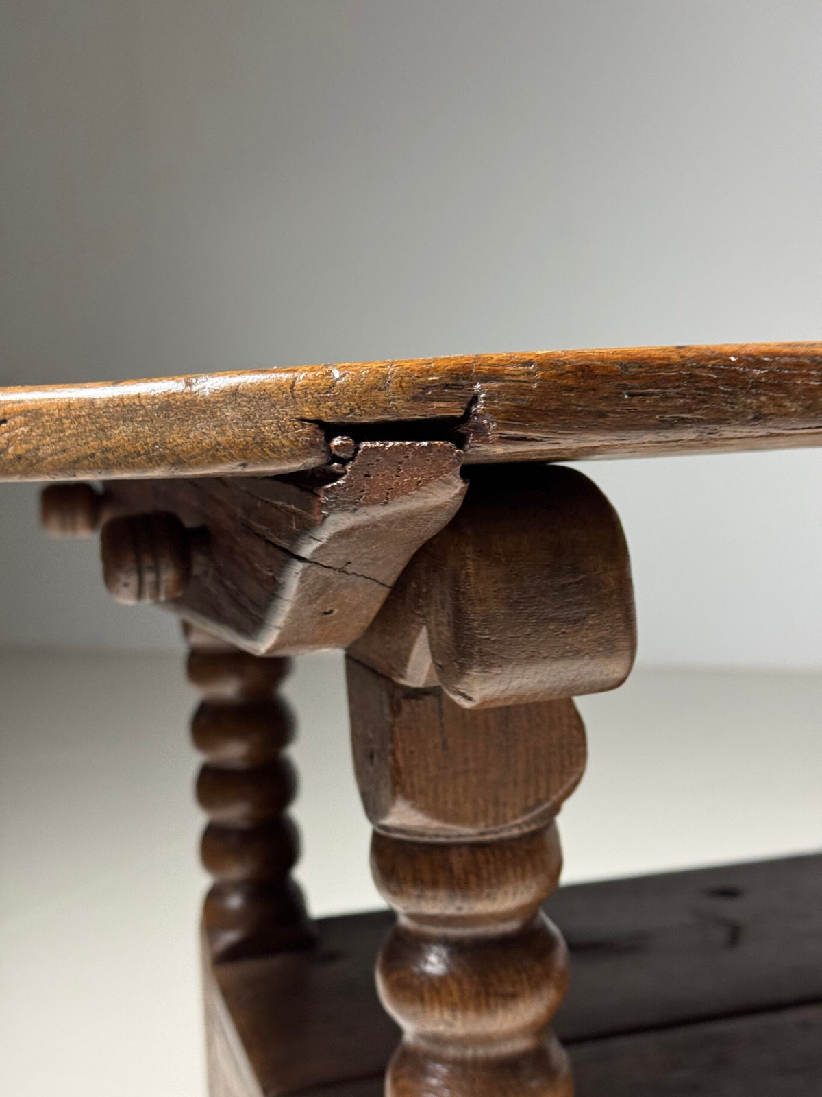 English Oak Monk's Bench Table, 18th Century, photo 14
