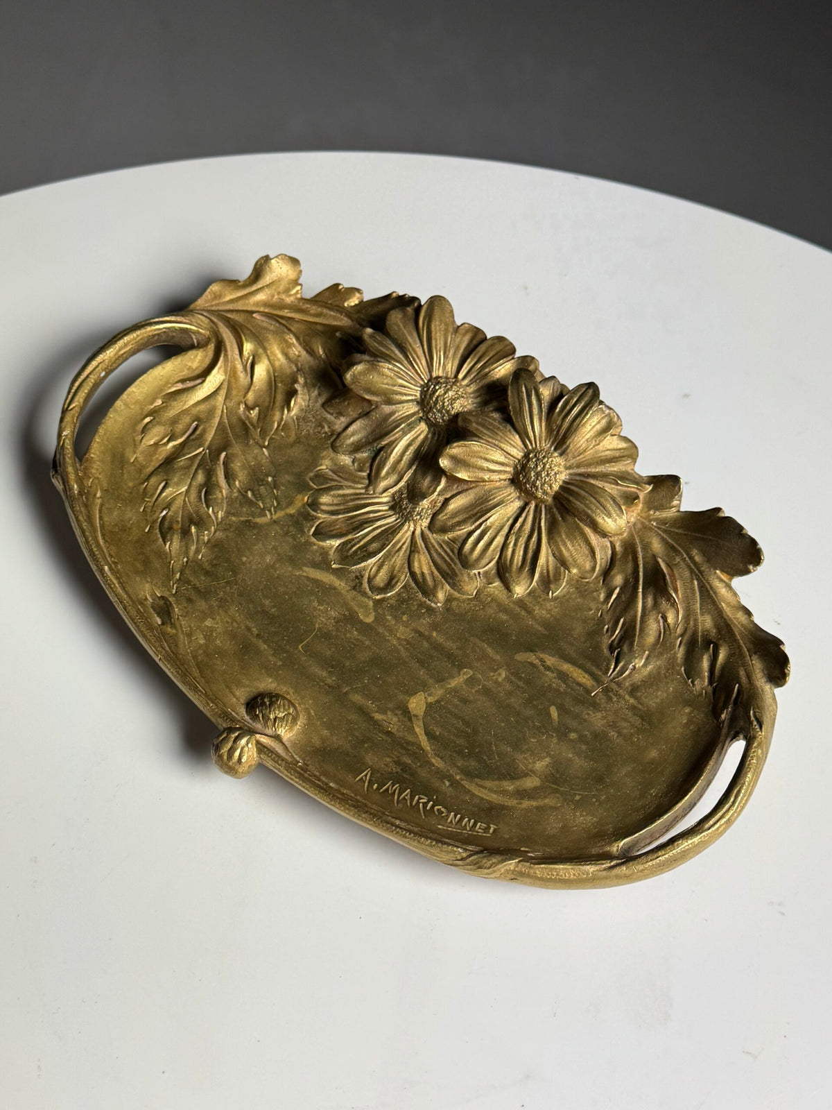 Ornate Bronze Dish Signed A. Marionnet, France, photo 8