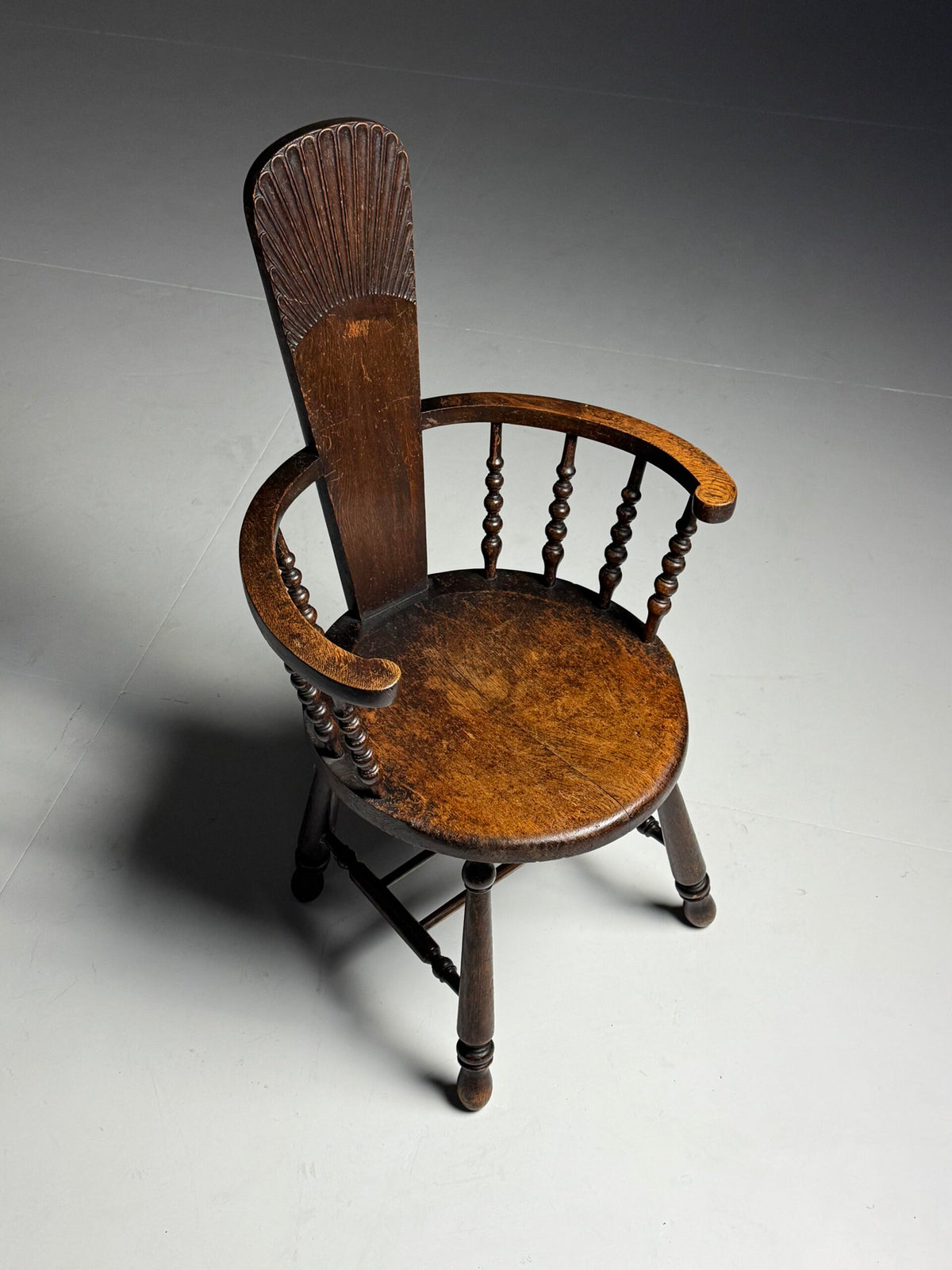 Antique Oak Bobbin Armchair, Early 20th Century, photo 1