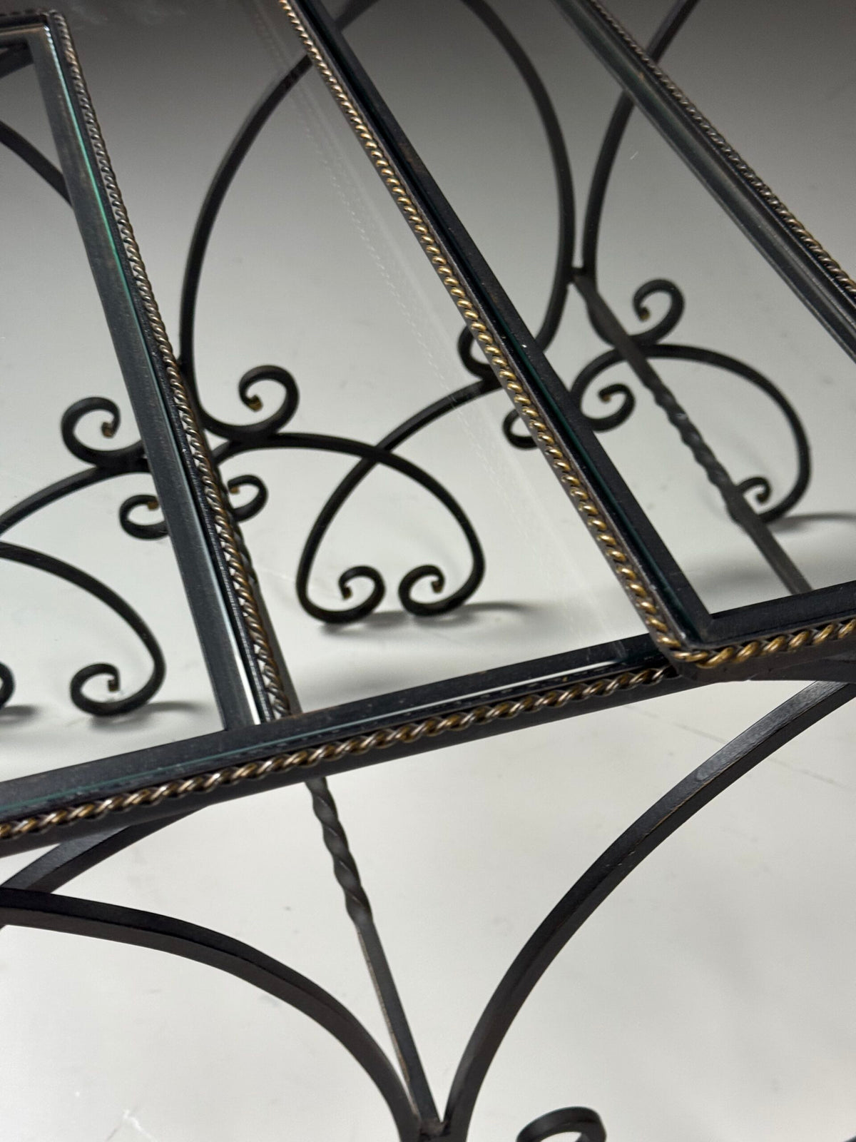 Set of Three Large Wrought Iron Nesting Tables, 20th Century, photo 13