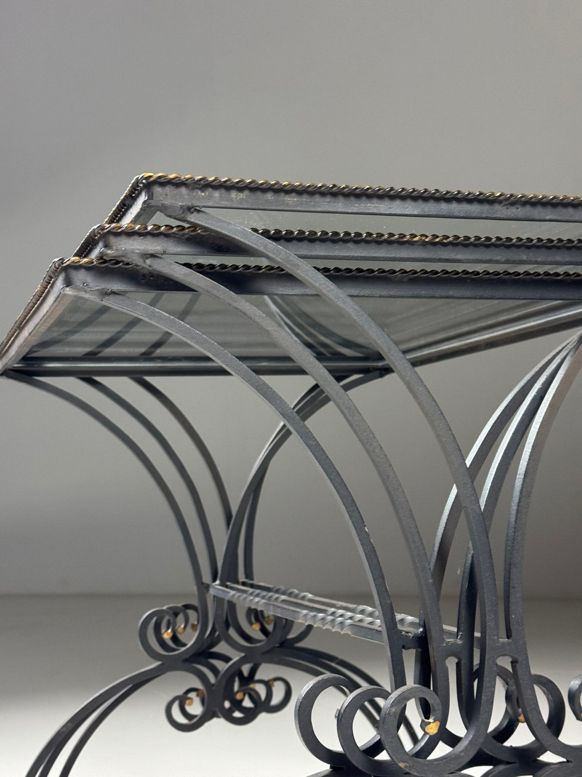 Set of Three Large Wrought Iron Nesting Tables, 20th Century, photo 4