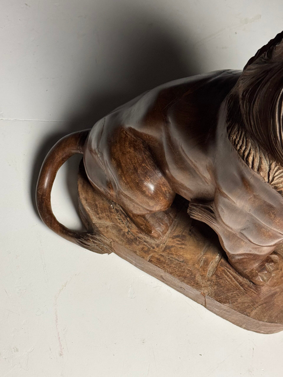 Large Carved Wooden Seated Lion, South East Asia, Late 20th Century, photo 12
