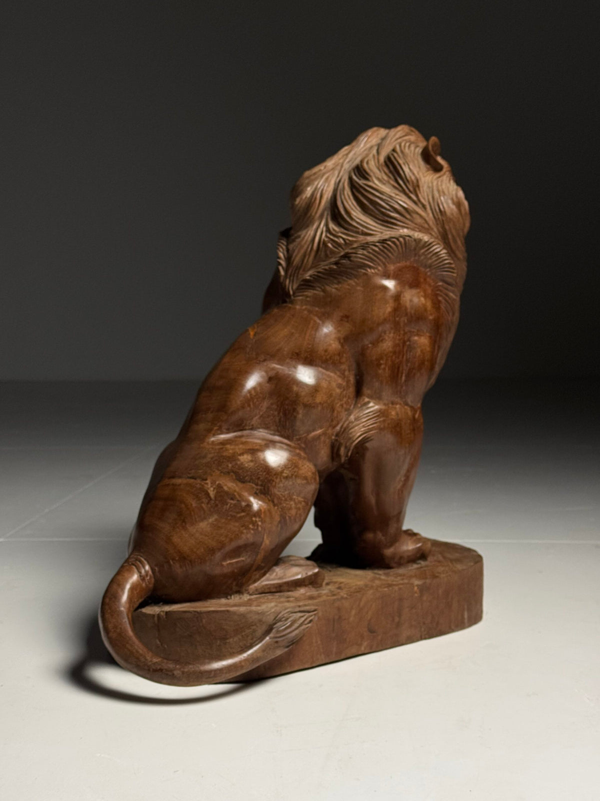 Large Carved Wooden Seated Lion, South East Asia, Late 20th Century, photo 15