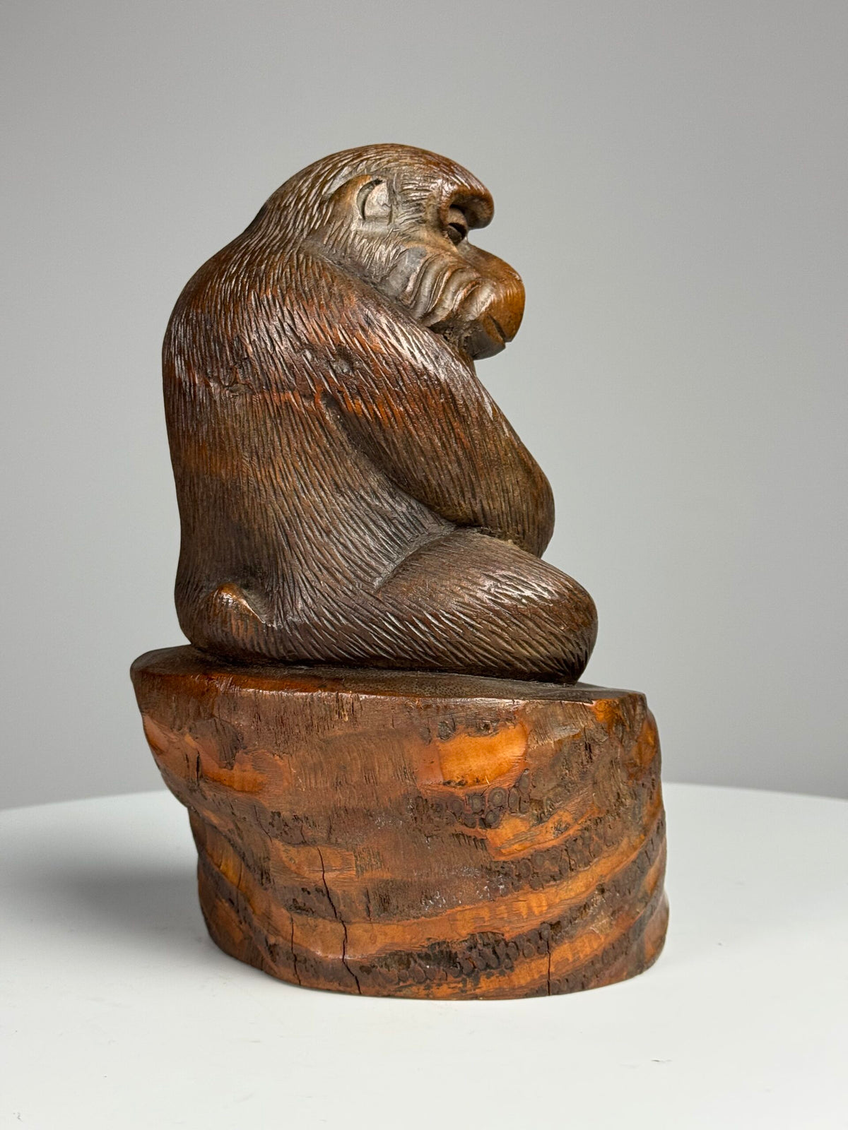 Hand Carved Wooden Monkey Sculpture, 20th Century, photo 6