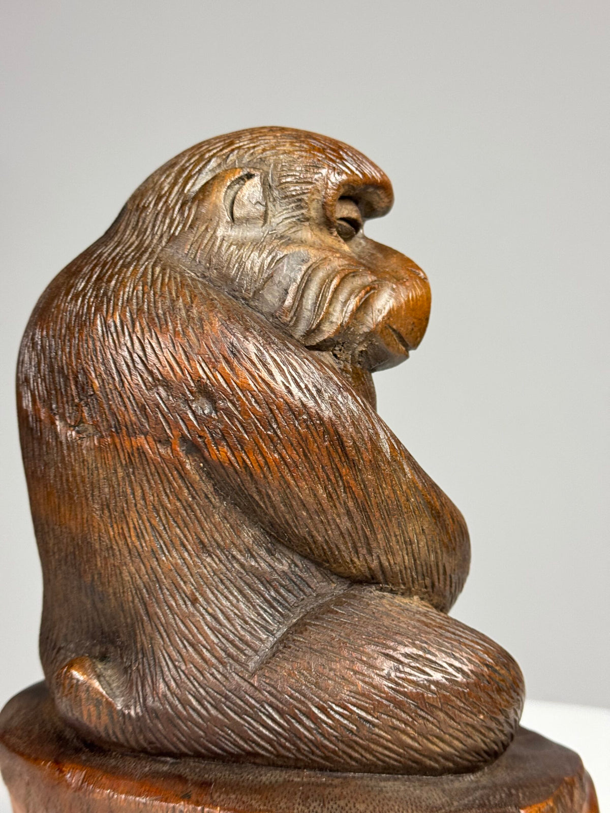 Hand Carved Wooden Monkey Sculpture, 20th Century, photo 5