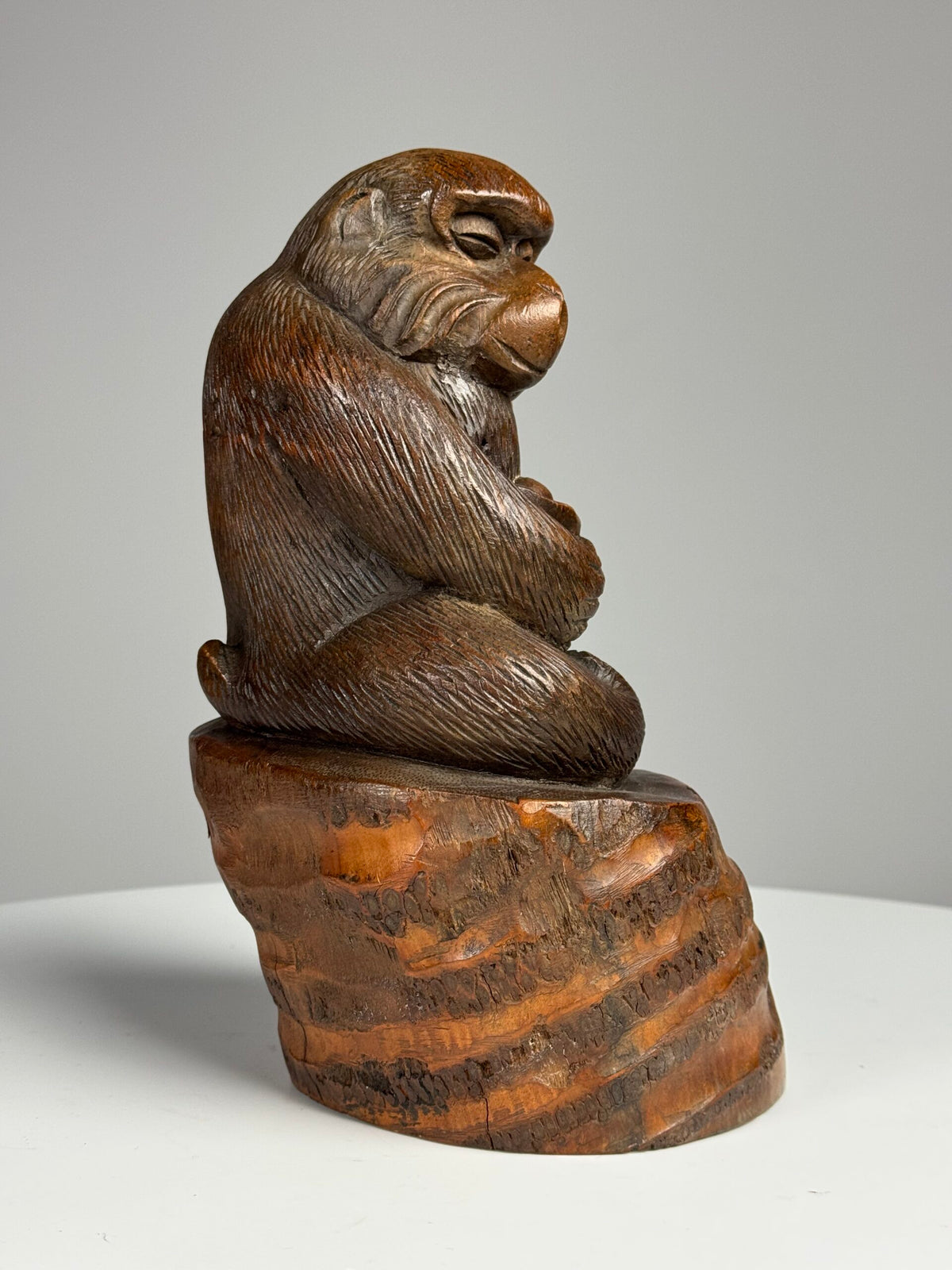 Hand Carved Wooden Monkey Sculpture, 20th Century, photo 4