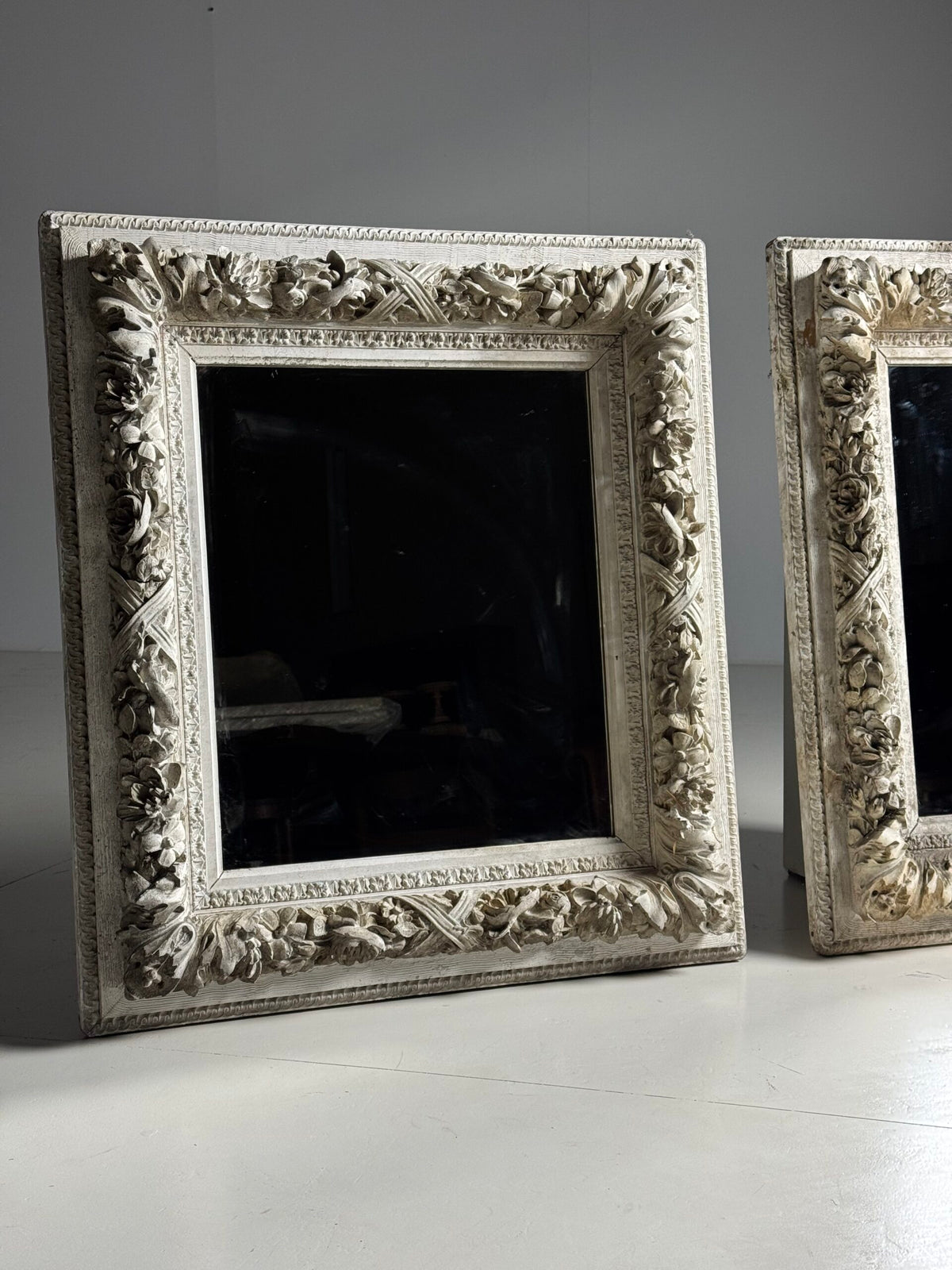 Set of Three White French Mirrors, Early to Mid 20th Century, photo 21