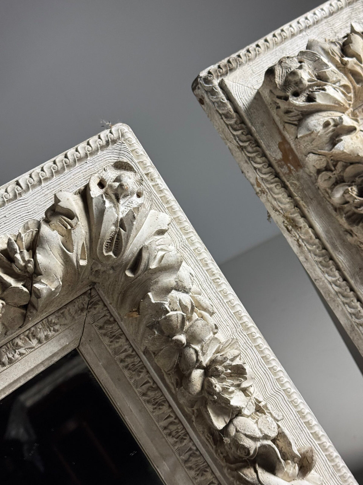 Set of Three White French Mirrors, Early to Mid 20th Century, photo 19