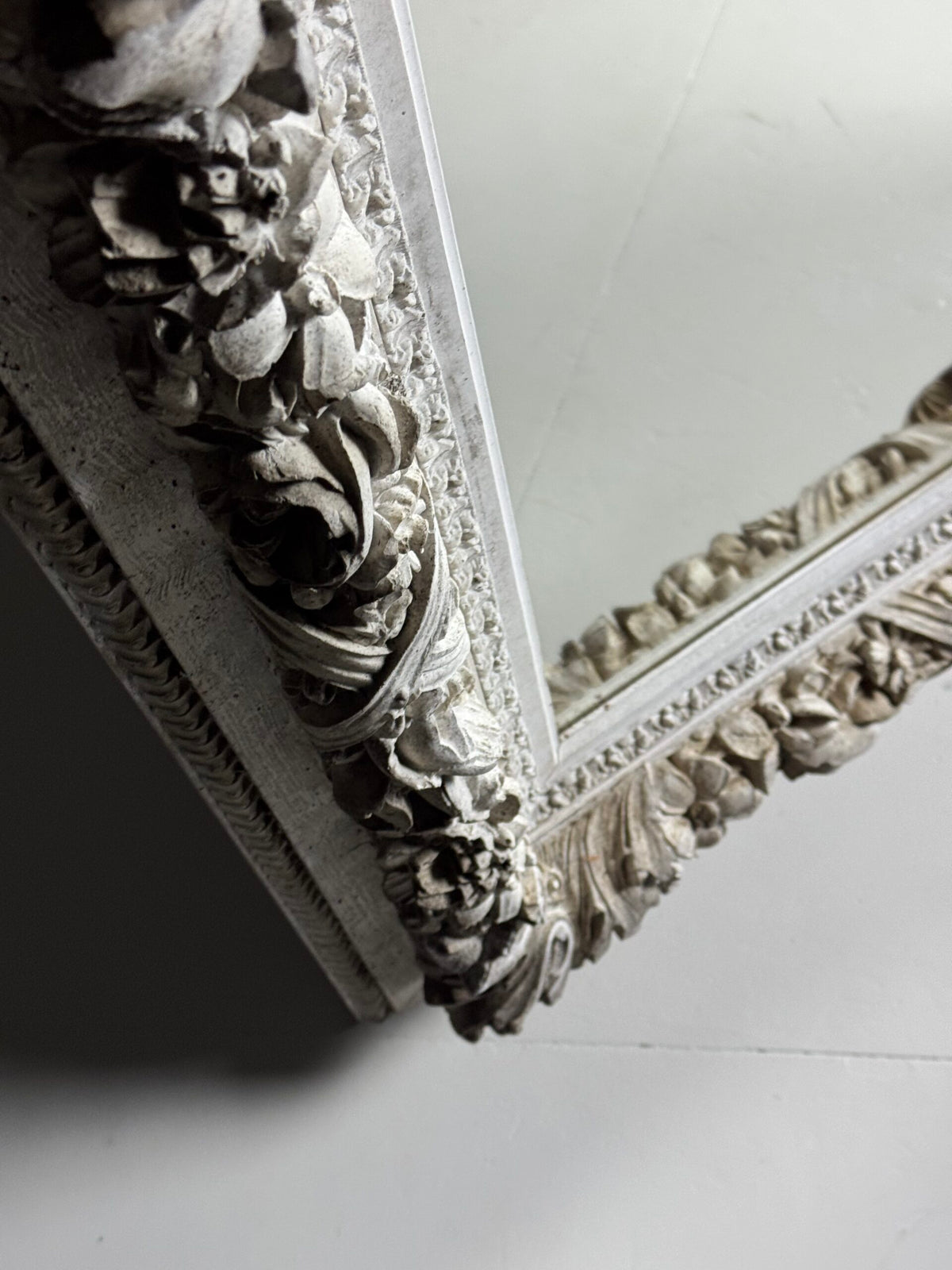 Set of Three White French Mirrors, Early to Mid 20th Century, photo 13