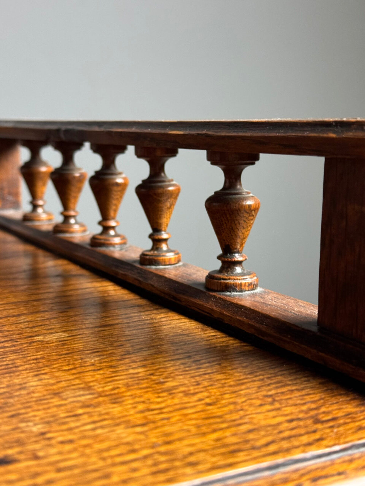 Solid Oak Etagere Tray Table, Early 20th Century, photo 6