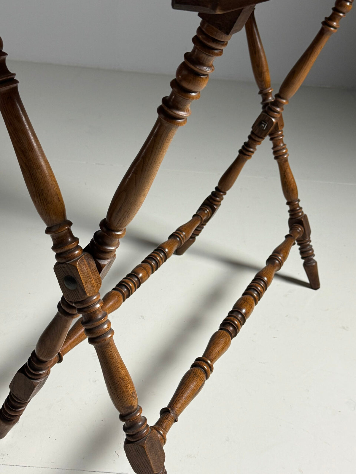 Solid Oak Etagere Tray Table, Early 20th Century, photo 13